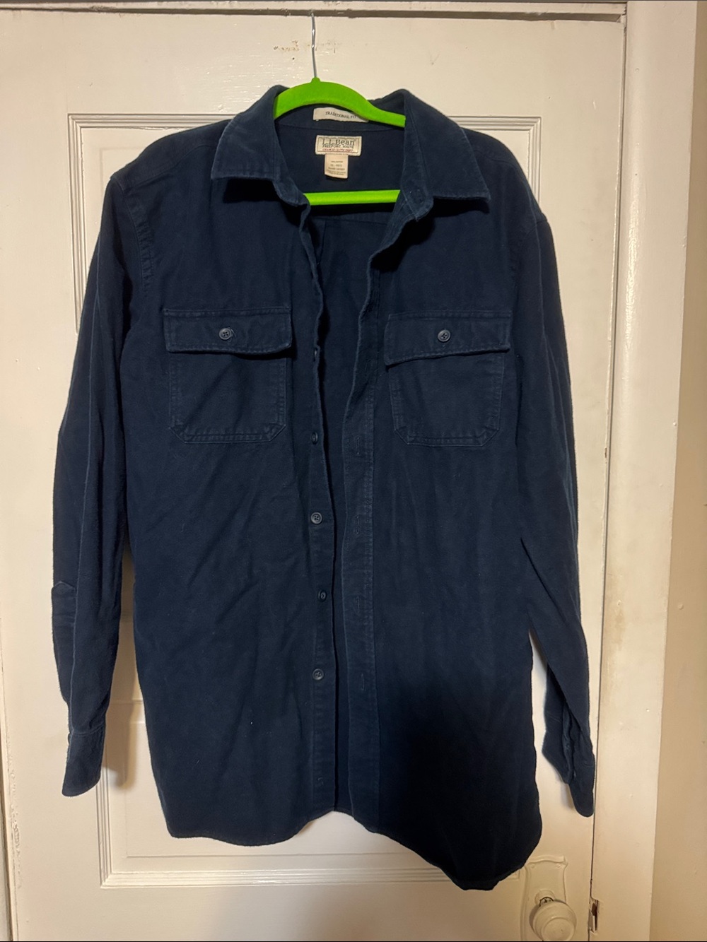 L.L. Bean Men's Dark Navy Chamois Shirt Jacket